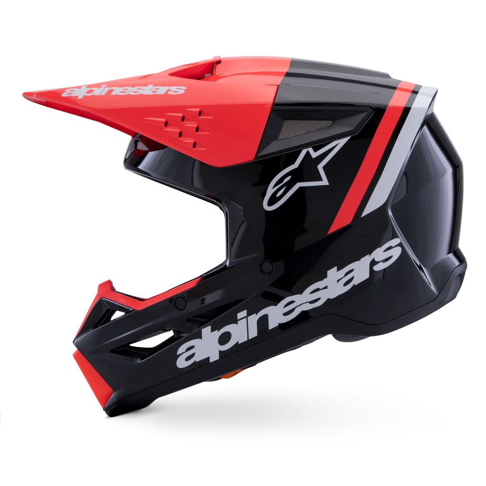 Alpinestars 2026 SM3 Radium Motocross Helmet Black Red Flo White