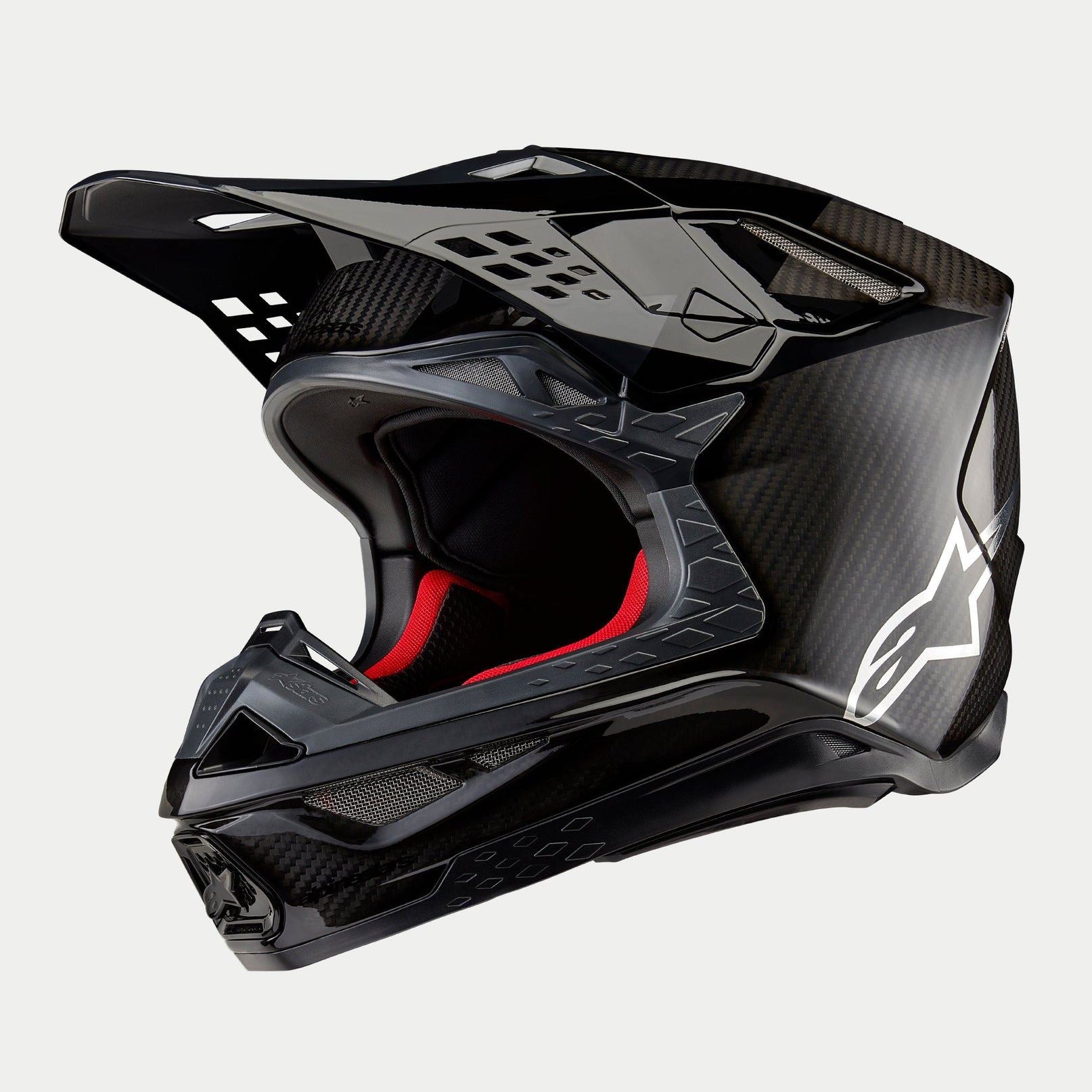 Alpinestars 2024 Supertech SM10 Fame Black Carbon Motocross Helmet