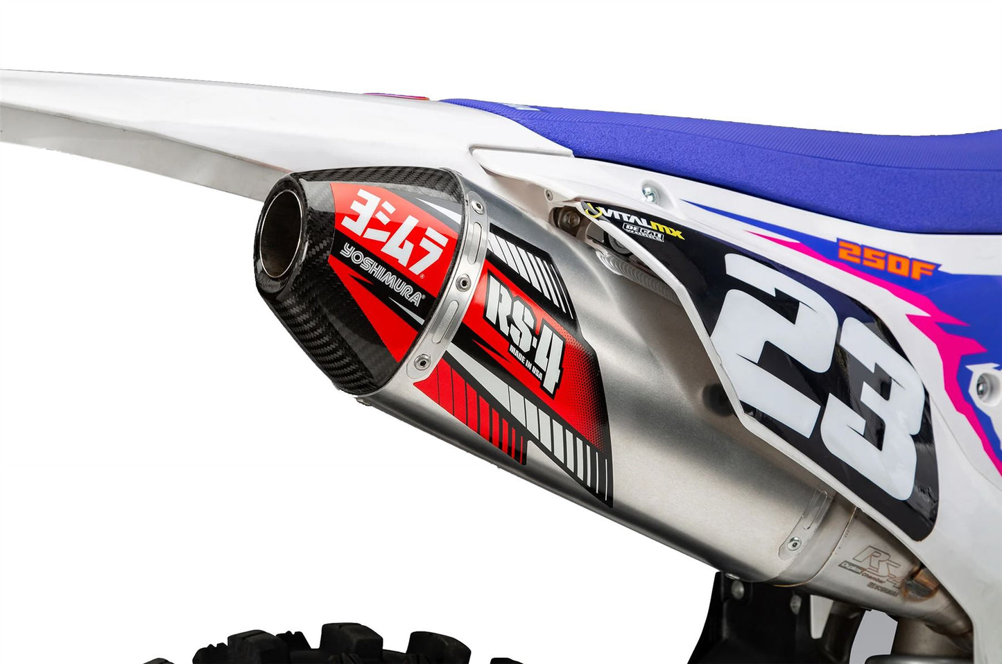 Yoshimura RS-4 Slip On Stainless Steel Aluminium Carbon Cap For Yamaha YZ 250F 2024