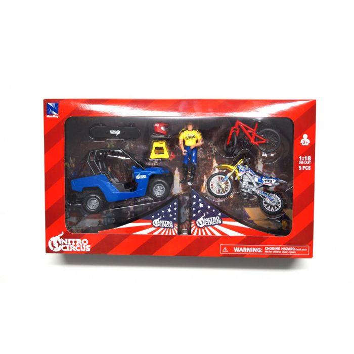 Nitro Circus Playset With Pastrana MX Bike 1:18 Scale Model Toy