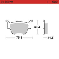 Moto-Master Rear Pro Racing Sintered Brake Pads For Honda Pioneer SXS 700 2014-2020
