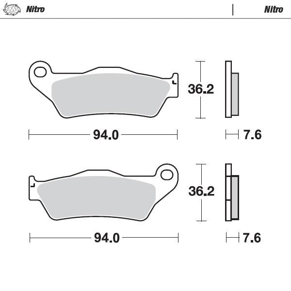 Moto-Master Front Left Nitro Sintered Brake Pads For KTM 250 EXC 1999-2008