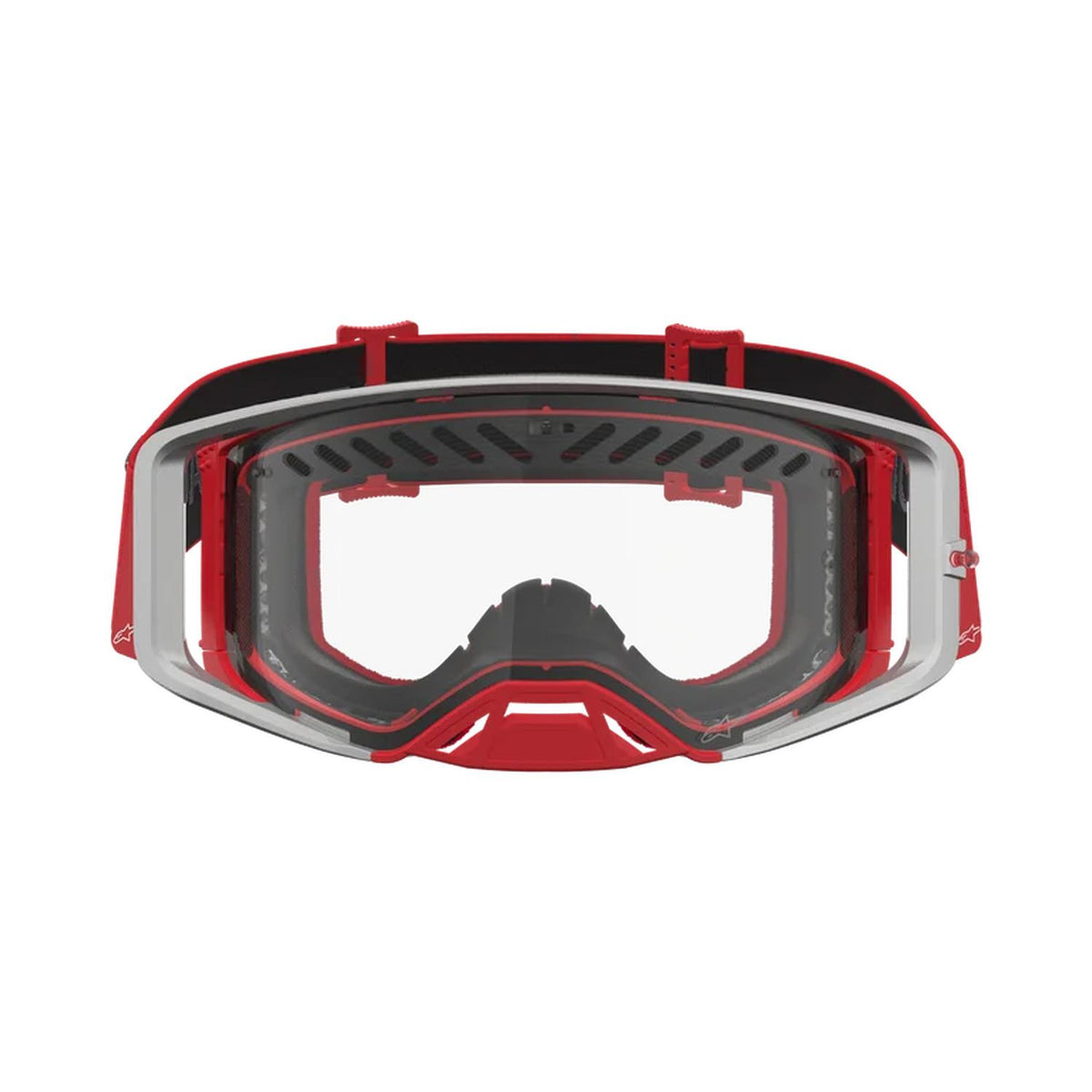 Alpinestars 2027 Supertech Dura Air Fluid MX Goggles Red Silver Clear