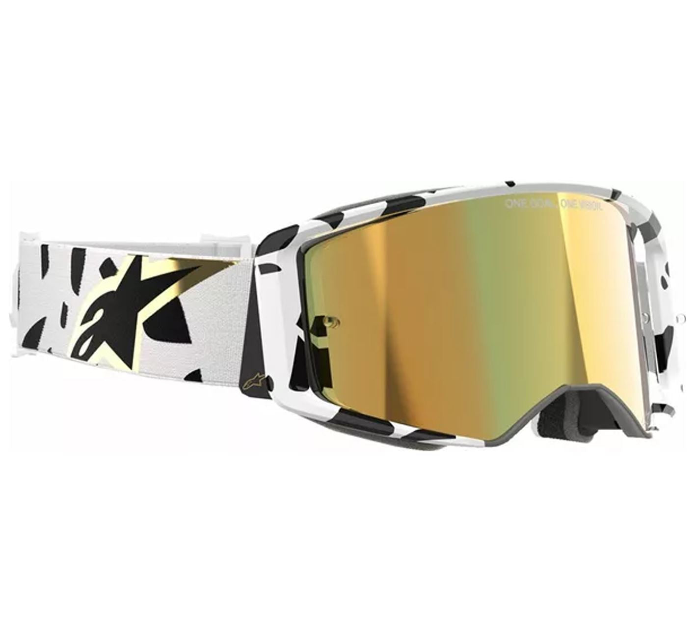 Alpinestars 2025 Goggles Supertech Corp Absolute Vision White Gold Mirror Gold
