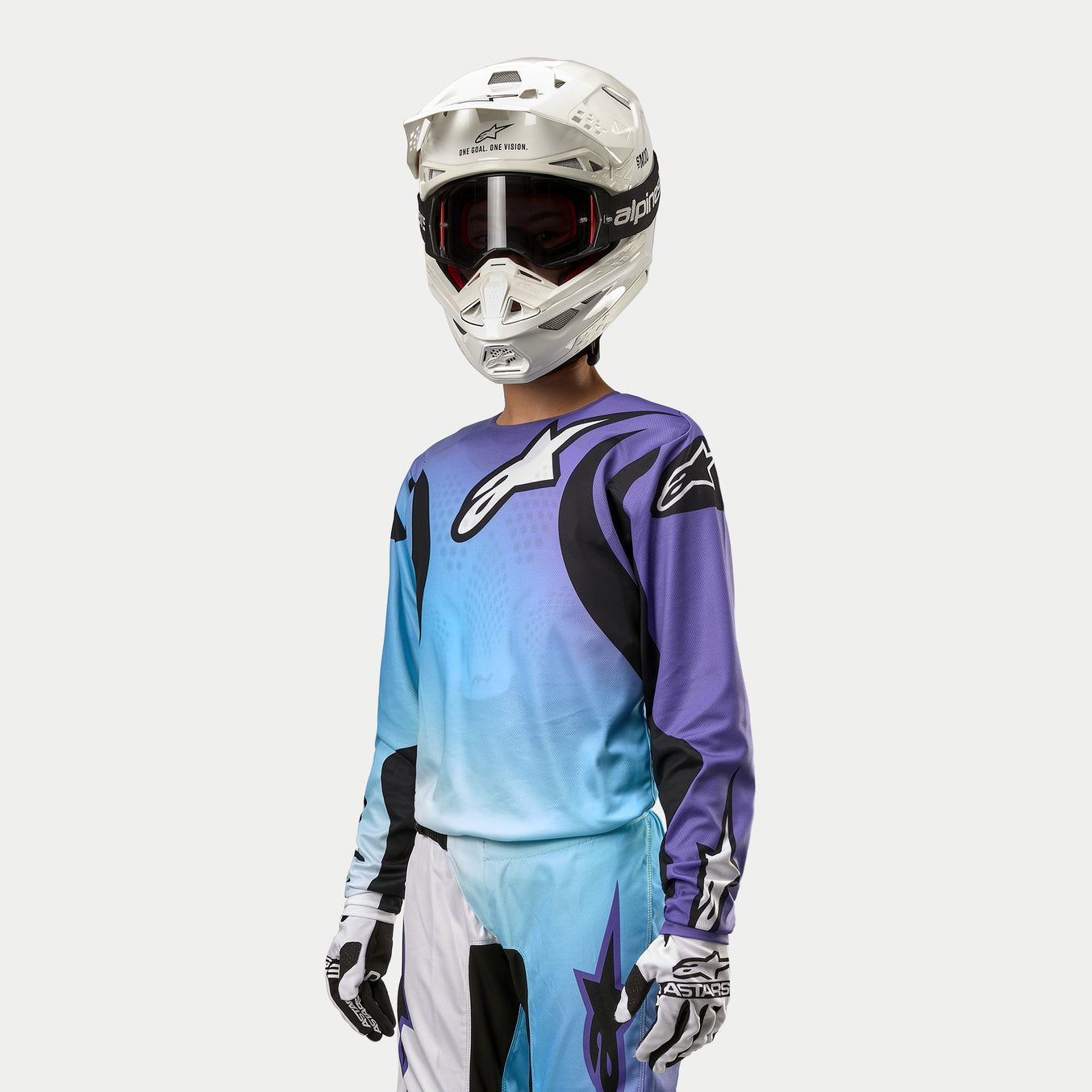 Alpinestars 2024 Stella Fluid Womens Motocross Combo Kit Pants & Jersey White Turquoise CLEARANCE
