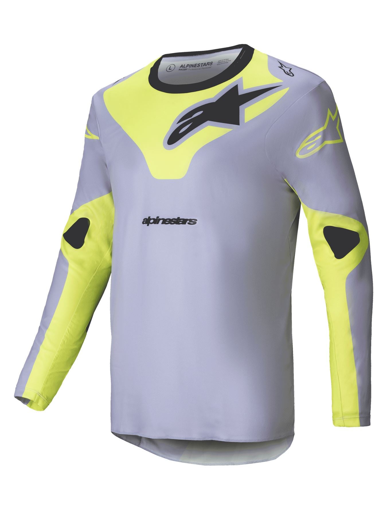 Alpinestars 2025 Racer Veil Motocross Jersey Grey Yellow Fluo