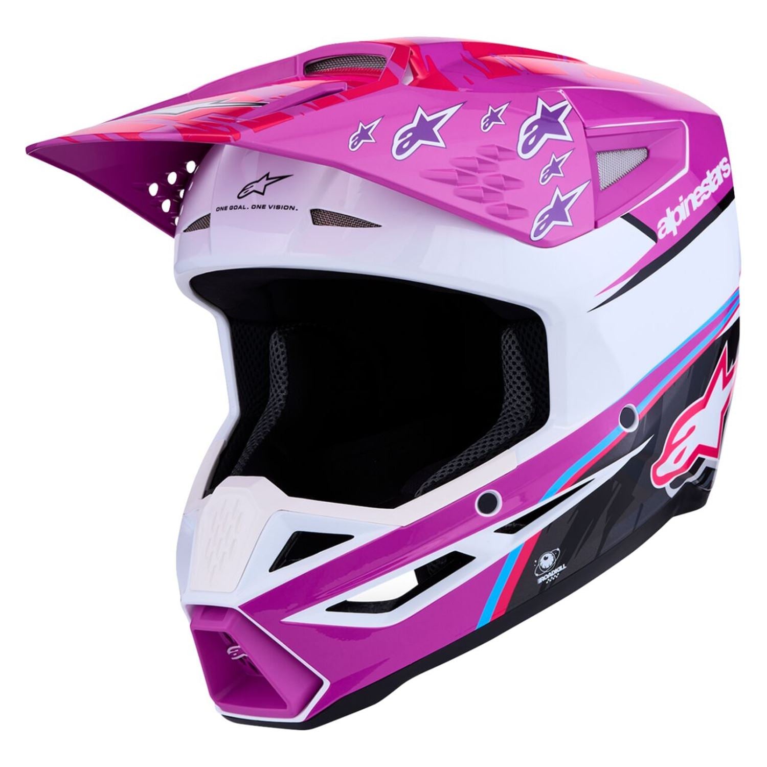 Alpinestars 2027 S-M3 Falcon MX Helmet Purple White Black Pink