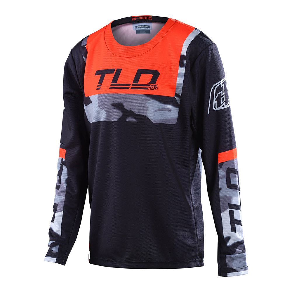 Troy Lee Designs 2025 Youth GP Jersey Brazen Camo Black Orange