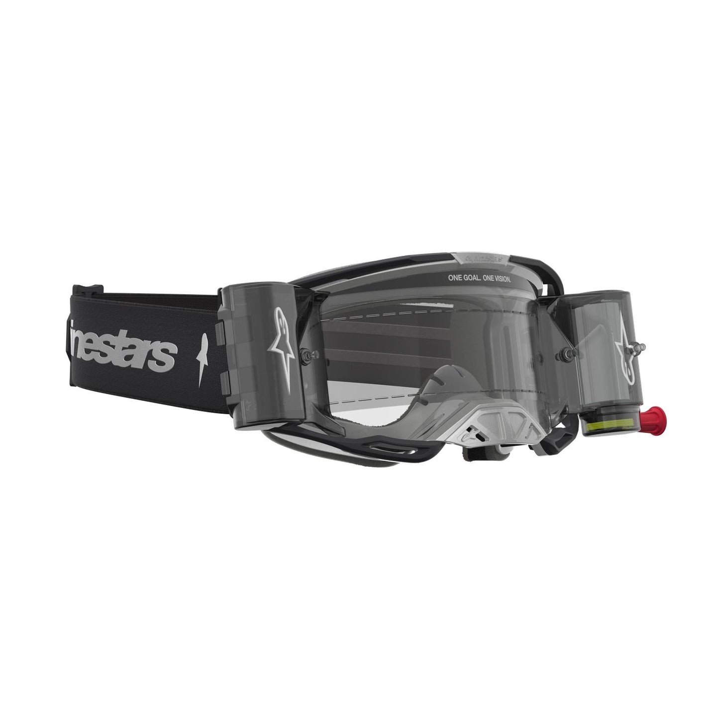 Alpinestars 2027 Vision 8 Amber Roll Off MX Goggles Black Silver Clear