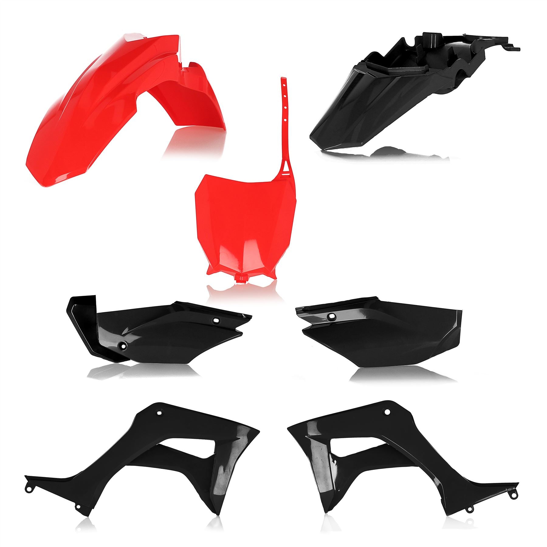 Acerbis Full Plastic Kit Red Black For Honda CRF 110F 2019-2024