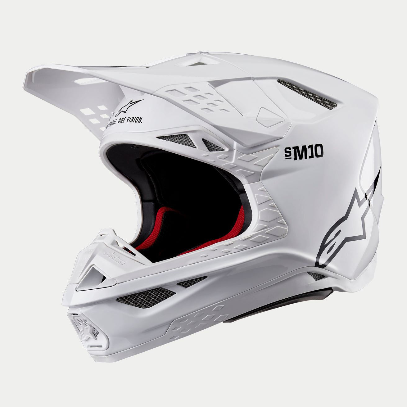 Alpinestars 2024 Supertech SM10 Solid White Glossy Motocross Helmet