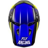 Fly Racing 2025 Youth Kinetic Scorched Motocross Helmet Blue Grey Hi-Viz Youth