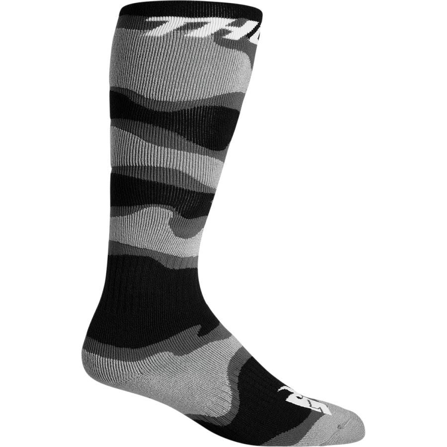 Thor 2024 Youth MX Camo Grey White  Motocross Boots Socks