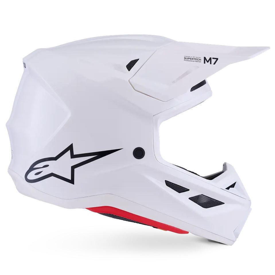Alpinestars 2026 SM7 Solid Motocross Helmet White Glossy