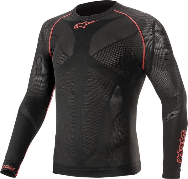 Alpinestars 2024 Ride Tech Top Long Sleeve Summer Base Layer Black Red