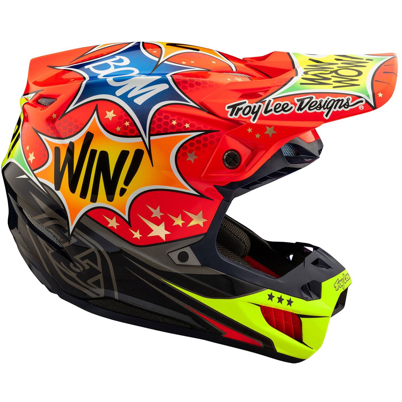 Troy Lee Designs 2025 Motocross Helmet SE5 Composite Cosmic Explosion Red