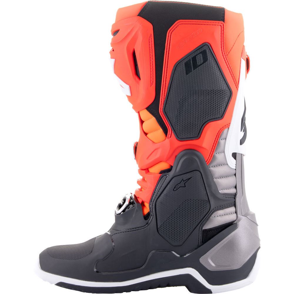 Alpinestars 2025 Tech 10 Motocross Boots Black Red Fluo Orange Fluo White