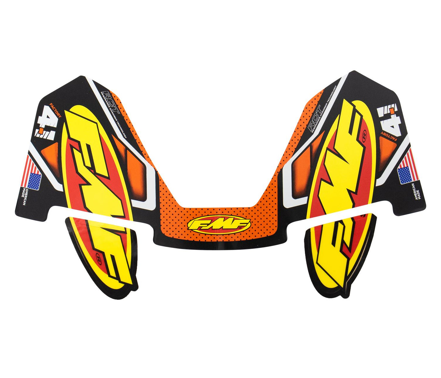 FMF 4.1 Original Exhaust Replacement Decal Stickers Orange Blue Yellow