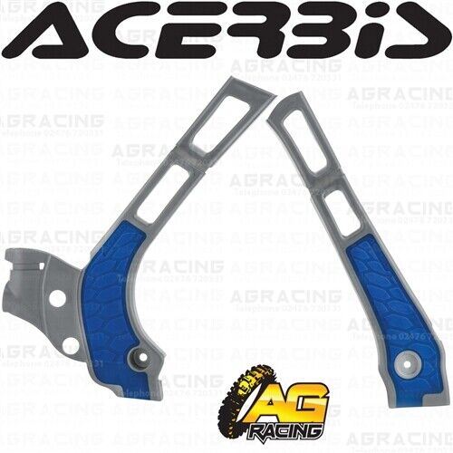 Acerbis X-Grip Frame Protector Guards Silver Blue For Yamaha WR 125 2T 2006-2021