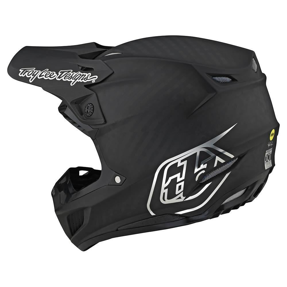 Troy Lee Designs 2025 Motocross Helmet SE5 Carbon Stealth Black Chrome