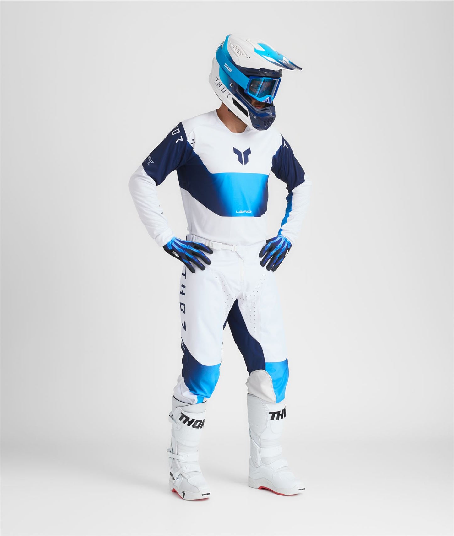 Thor 2026 Motocross Combo Kit Launchmode Storm White Blue