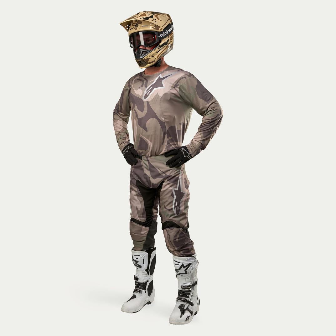 Alpinestars 2024 Racer Tactical Motocross Combo Kit Pants & Jersey Military Green Camo Brown Clearance