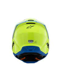 Alpinestars 2025 SM3 Radium Youth Motocross Helmet Yellow Fluo Black Blue Gloss