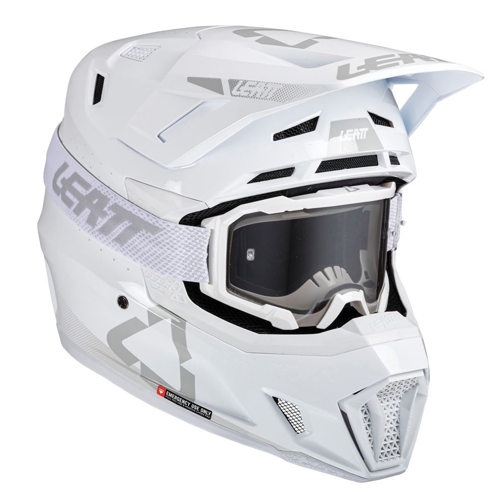 Leatt 2025 Motocross Helmet V25 7.5 White With 4.5 Goggles