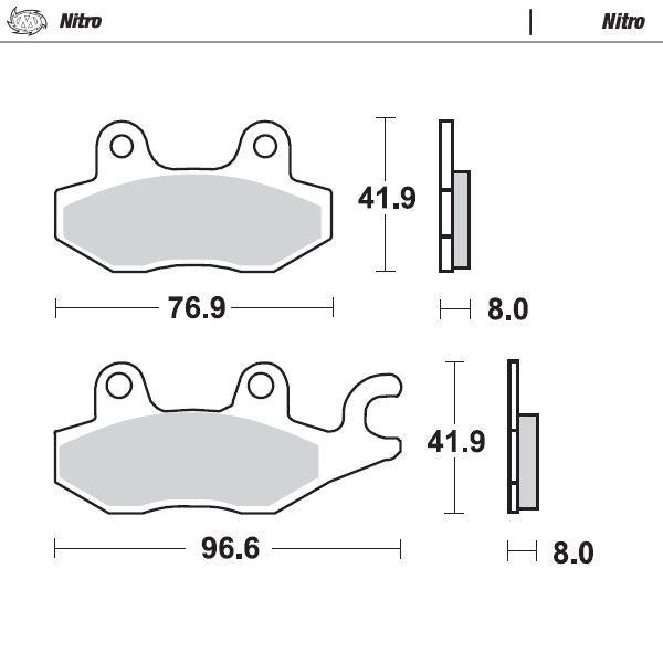 Moto-Master Front Left Nitro Sintered Brake Pads For Yamaha YFZ 450 2004-2011
