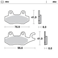 Moto-Master Front Left Nitro Sintered Brake Pads For Suzuki LT-A 500 FY Quadmaster 2000-2001