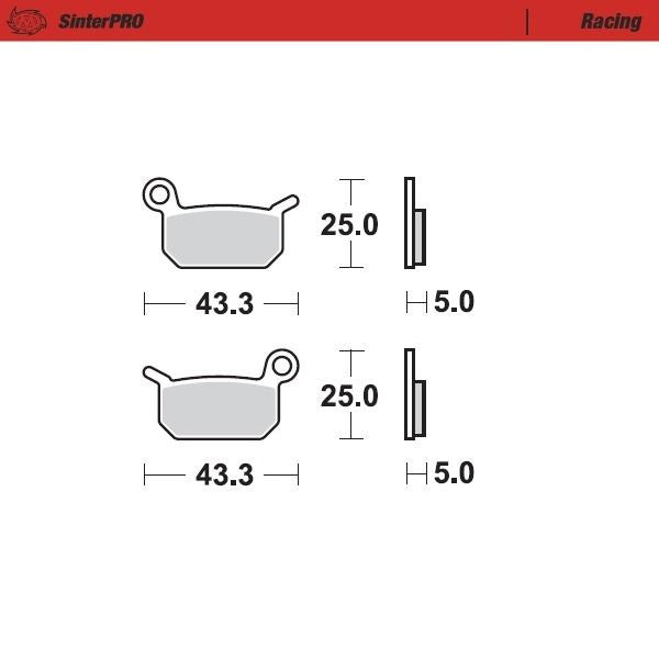 Moto-Master Rear Pro Racing Sintered Brake Pads For KTM SX-E5 0 2020-2023
