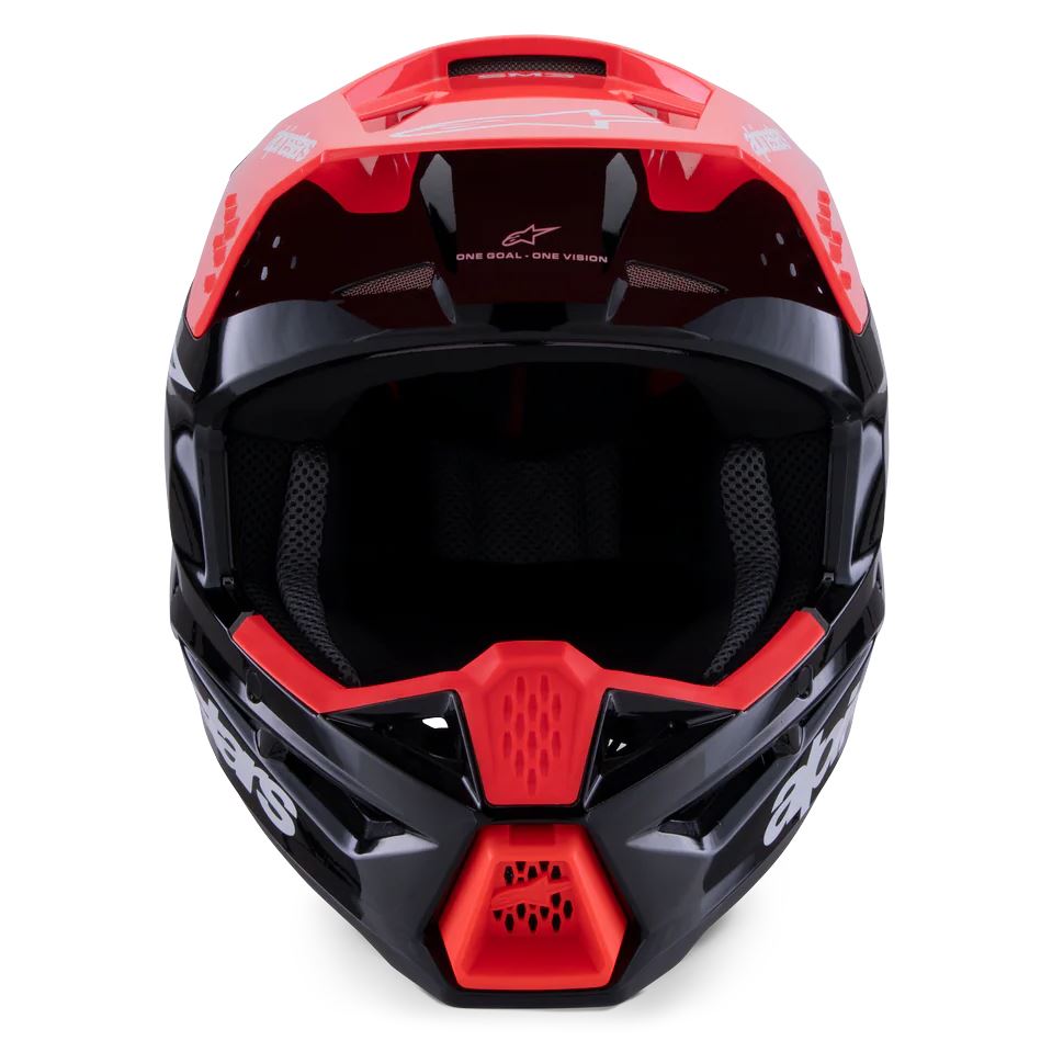 Alpinestars 2026 SM3 Radium Motocross Helmet Black Red Flo White