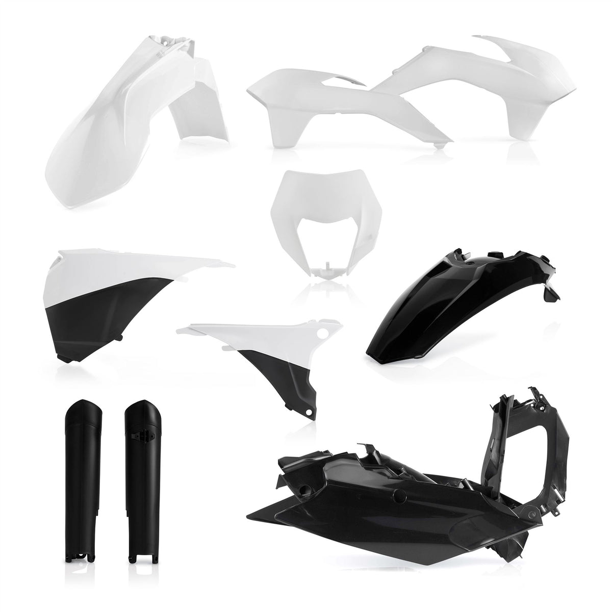 Acerbis Full Plastic Kit White Black For KTM EXC-F 250 2014-2015