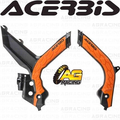 Acerbis X-Grip Frame Protector Guards Black Orange For KTM XC 250 TPI 2020-2022