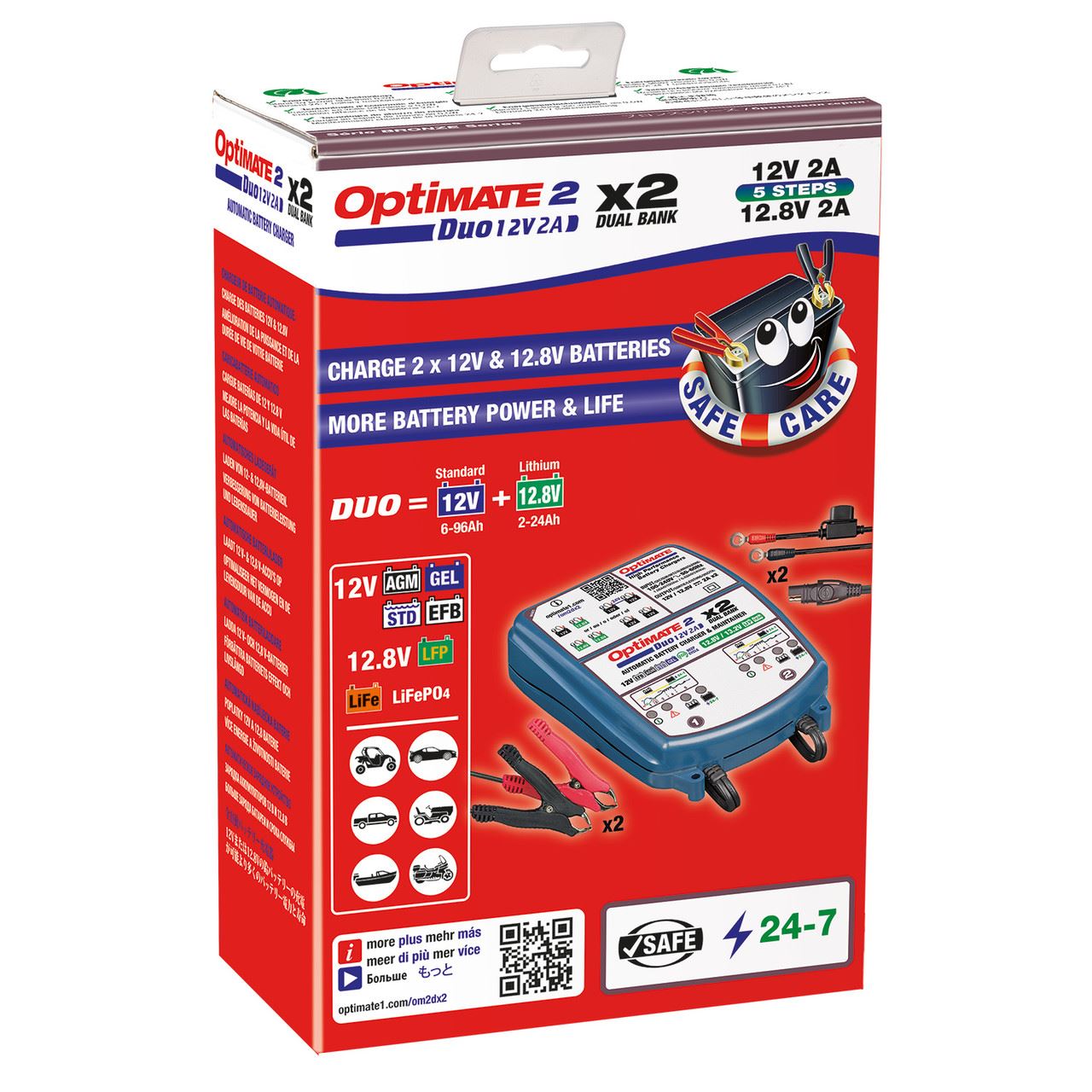 OptiMate 2 Duo Dual Bank Bronze 12V Smart Battery Charger Maintainer