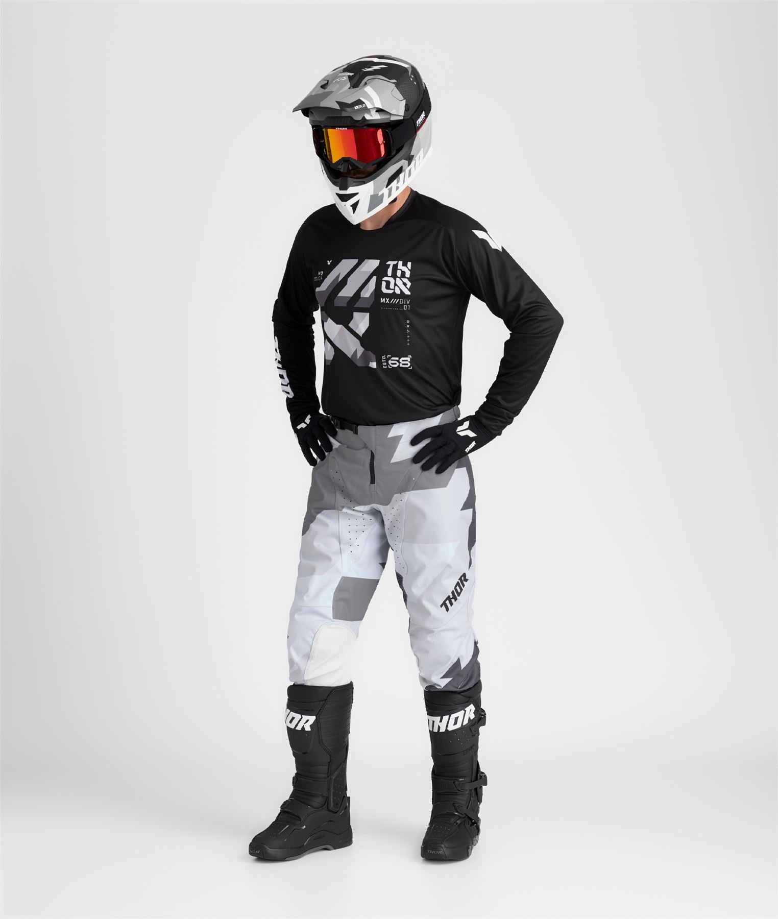 Thor 2026 Motocross Combo Kit Launchmode Brave Black Grey