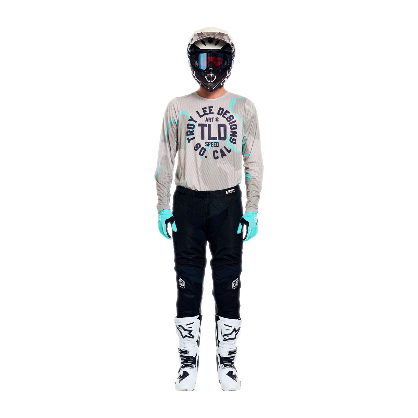 Troy Lee Designs Spring 2026 GP Pro Air Camo MX Combo Kit Aqua Dessert