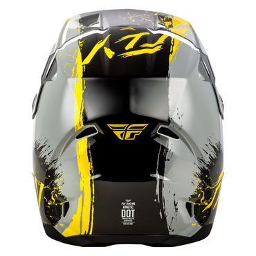 Fly Racing 2026 Motocross Helmet Kinetic Drip youth  Grey Black Yellow