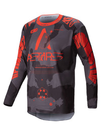 Alpinestars 2025 Racer Hollow Motocross Jersey Grey Camo Orange Fluo