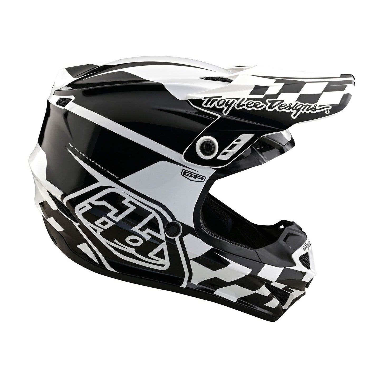 Troy Lee Designs 2025 Motocross Helmet GP Check Up White Black