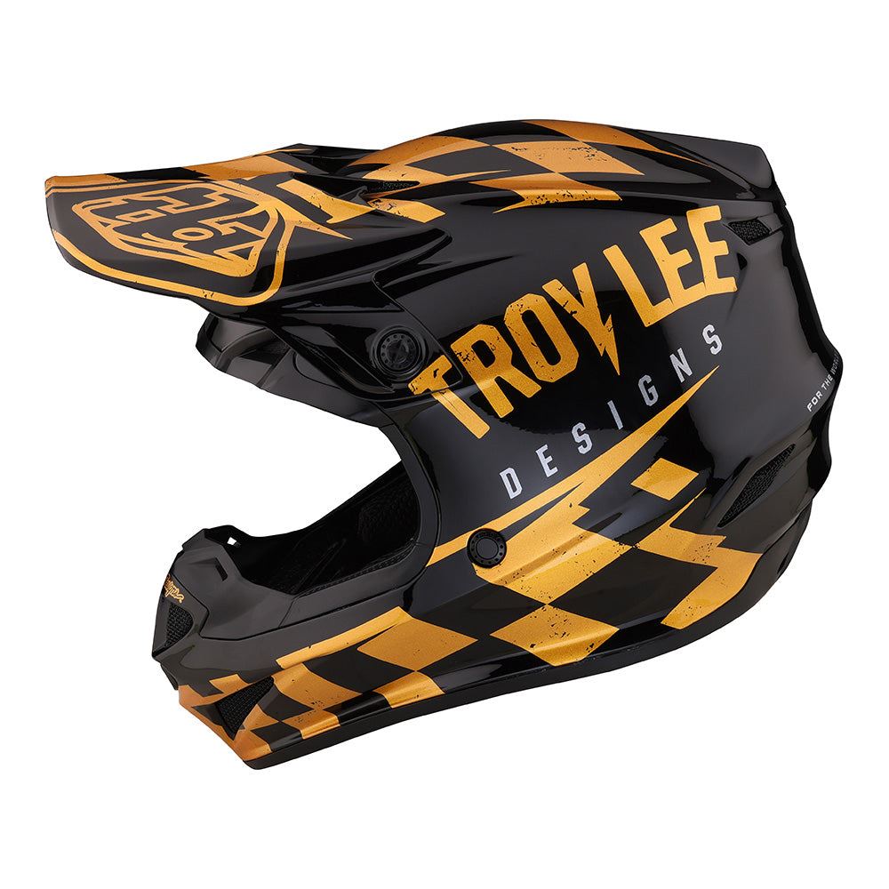 Troy Lee Designs 2025 SE4 Polyacrylite Helmet W/MIPS Race Shop Black Gold