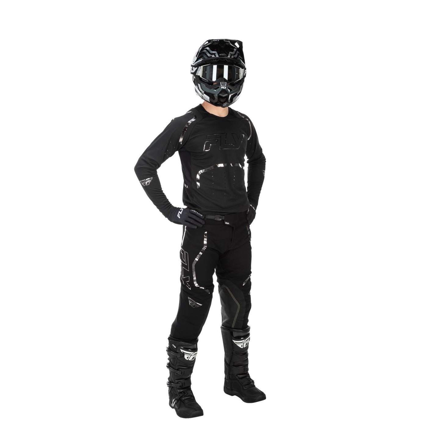 Fly Racing 2026 Motocross Combo Kit Evolution DST Spark  Black Silver