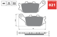 Goldfren Rear Brake Pads GF021S33 Fits Suzuki FZ8-SA 800 Fazer 8 Twin H/light  ABS 2011