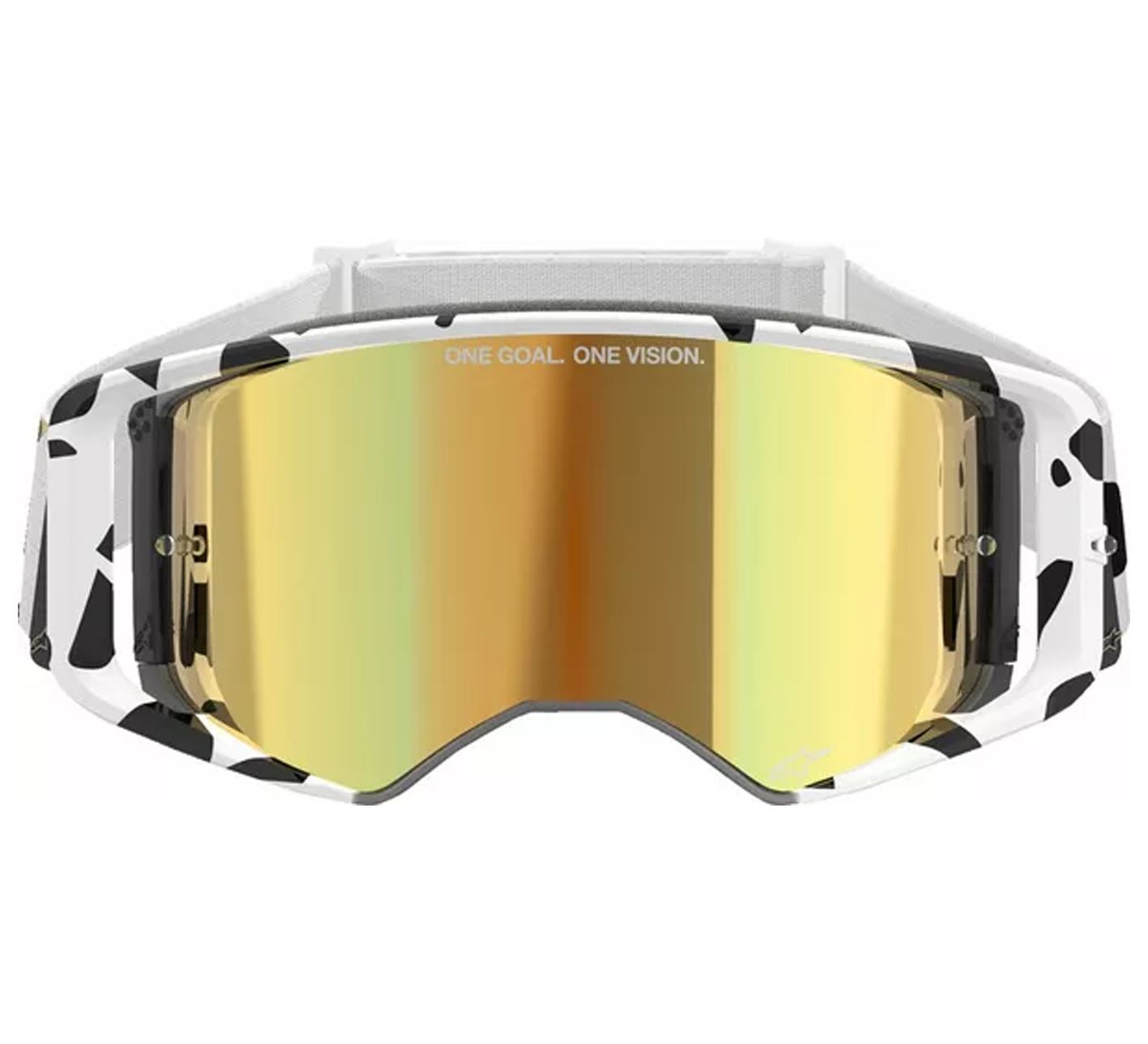 Alpinestars 2025 Goggles Supertech Corp Absolute Vision White Gold Mirror Gold