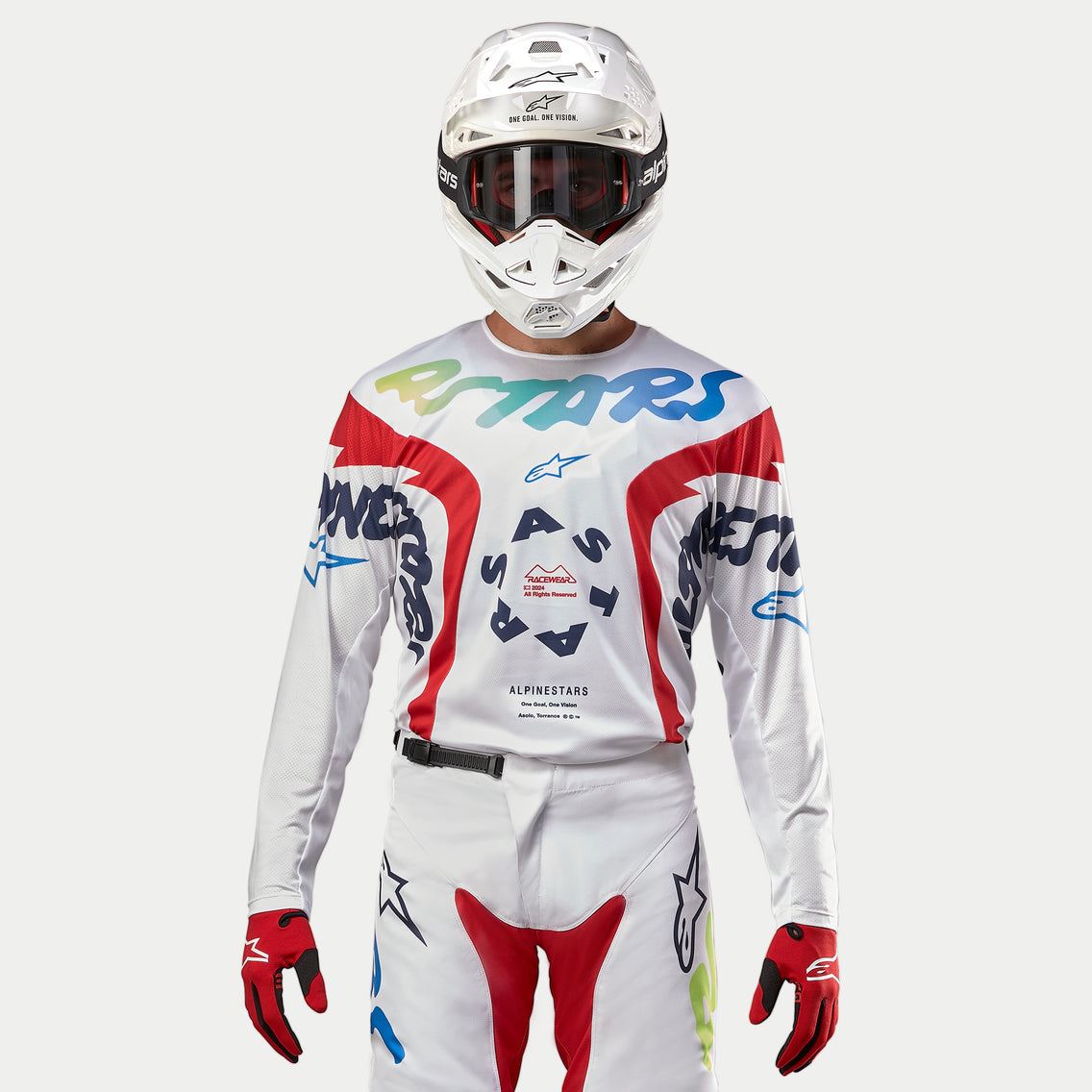 Alpinestars 2024 Racer Hana Motocross Combo Kit Pants & Jersey White Multi