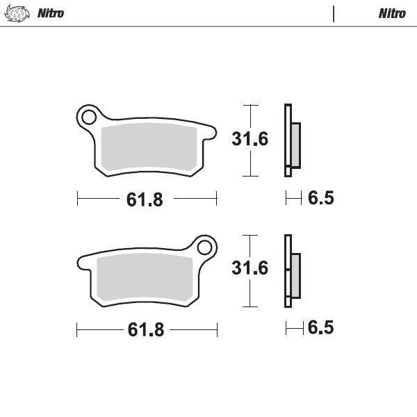 Moto-Master Front Left Nitro Sintered Brake Pads For KTM 65 SX 2002-2022