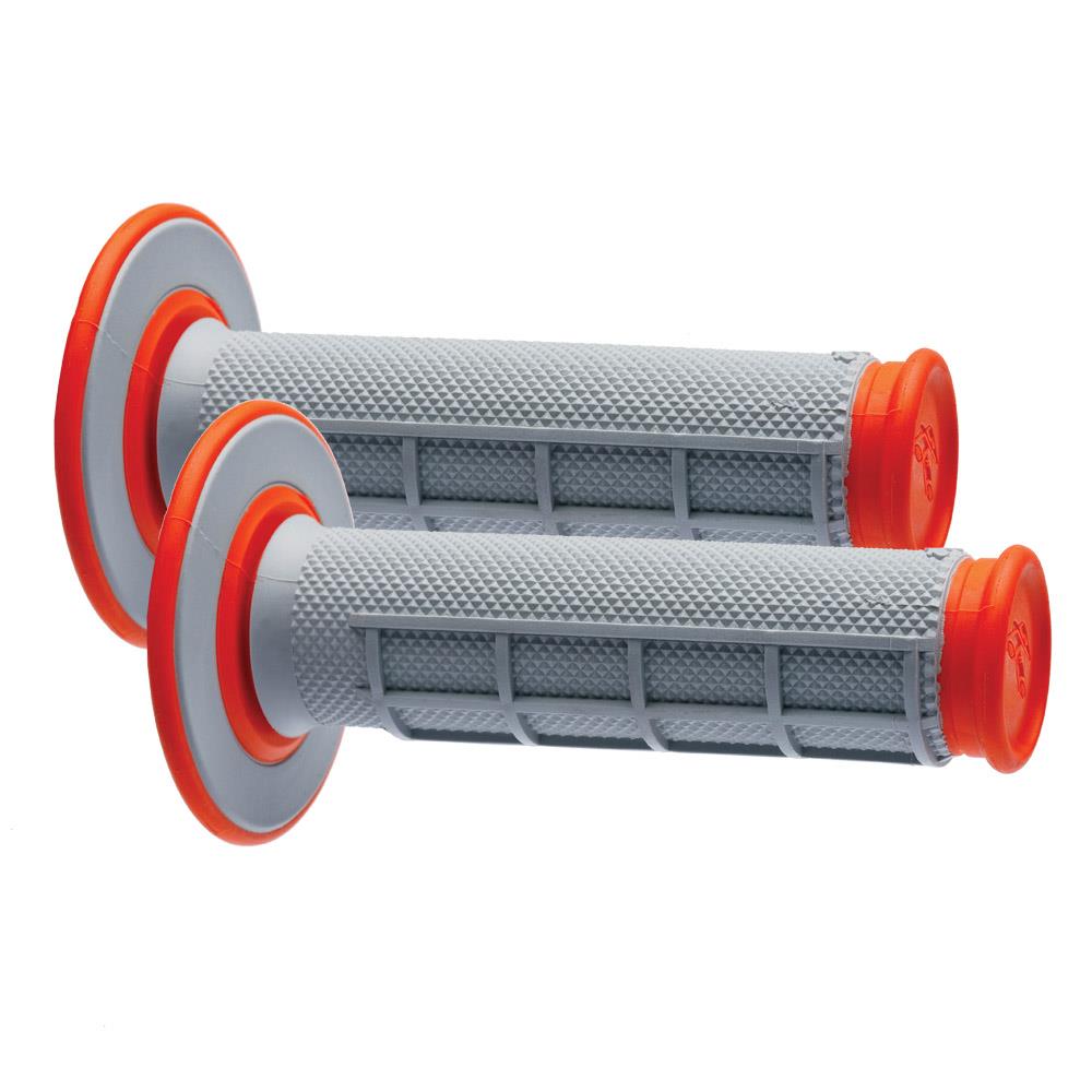 Renthal Dual Layer Soft Full Waffle Grey Orange Grips Motocross Enduro