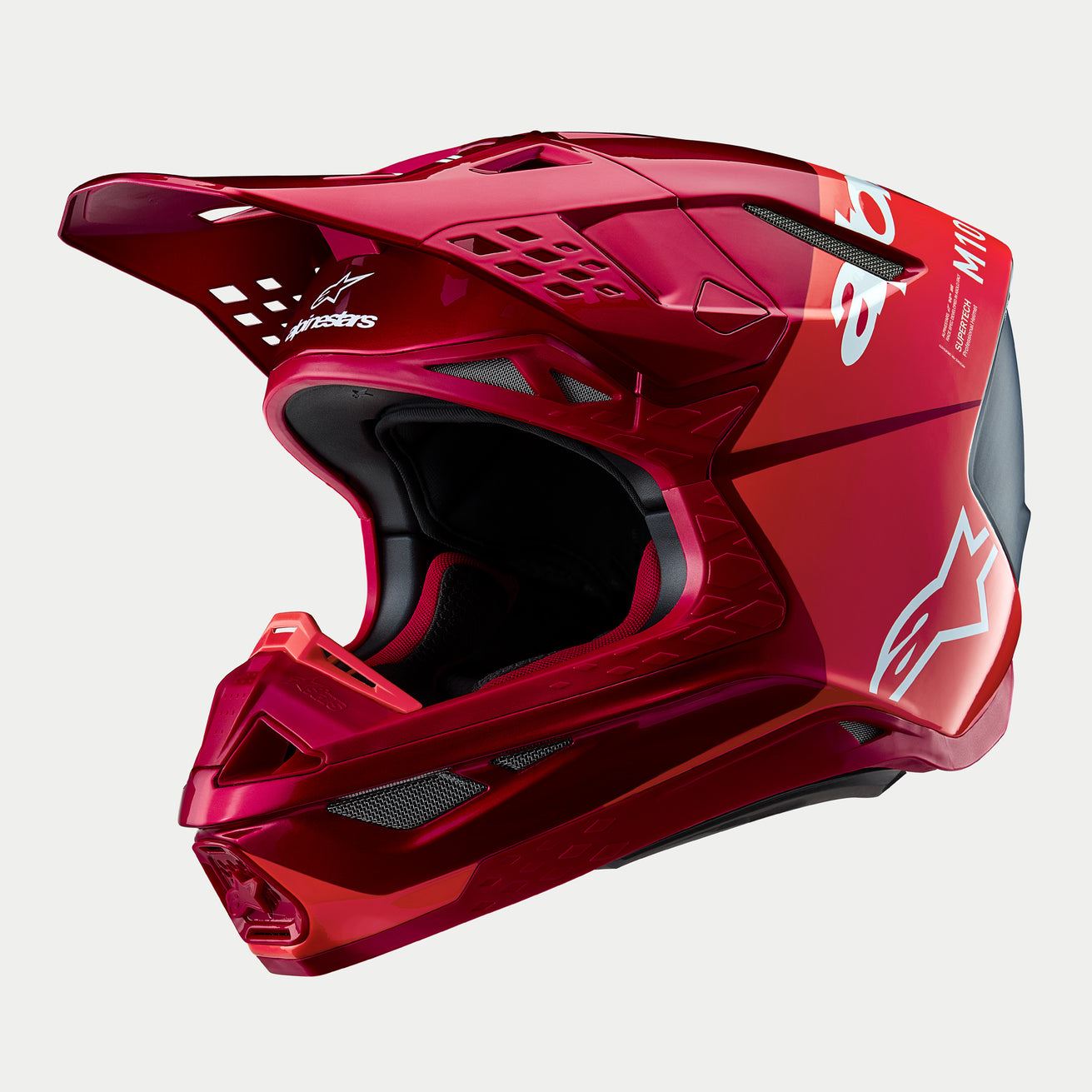 Alpinestars 2024 Supertech SM10 Flood Red Fluo Red Motocross Helmet