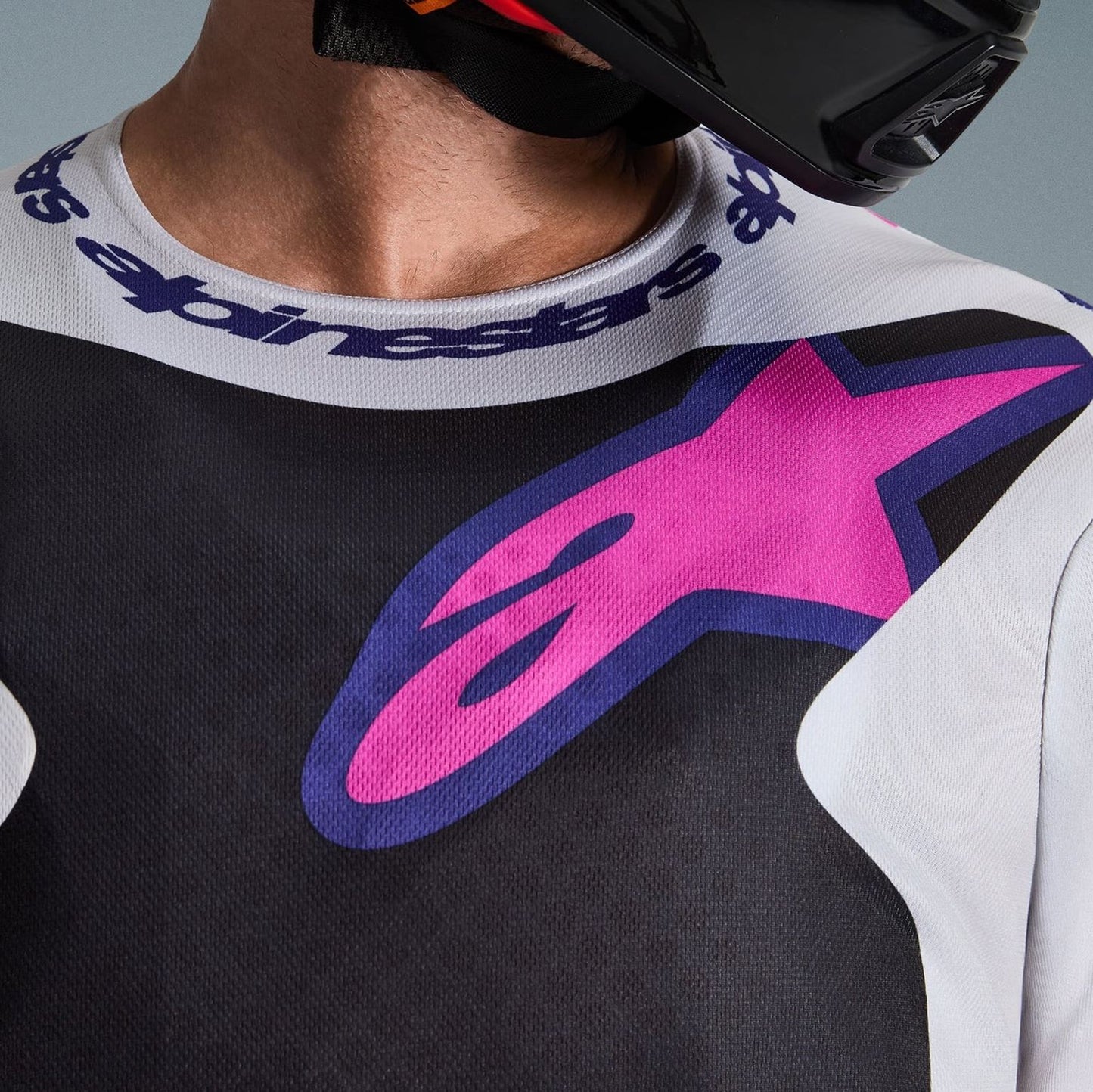 Alpinestars 2026 Fluid Grid Motocross Jersey Black Light Green Purple