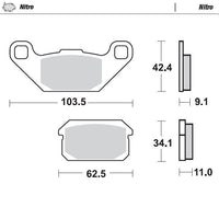 Moto-Master Rear Nitro Sintered Brake Pads For CPI Quad XS 250 2006-2009